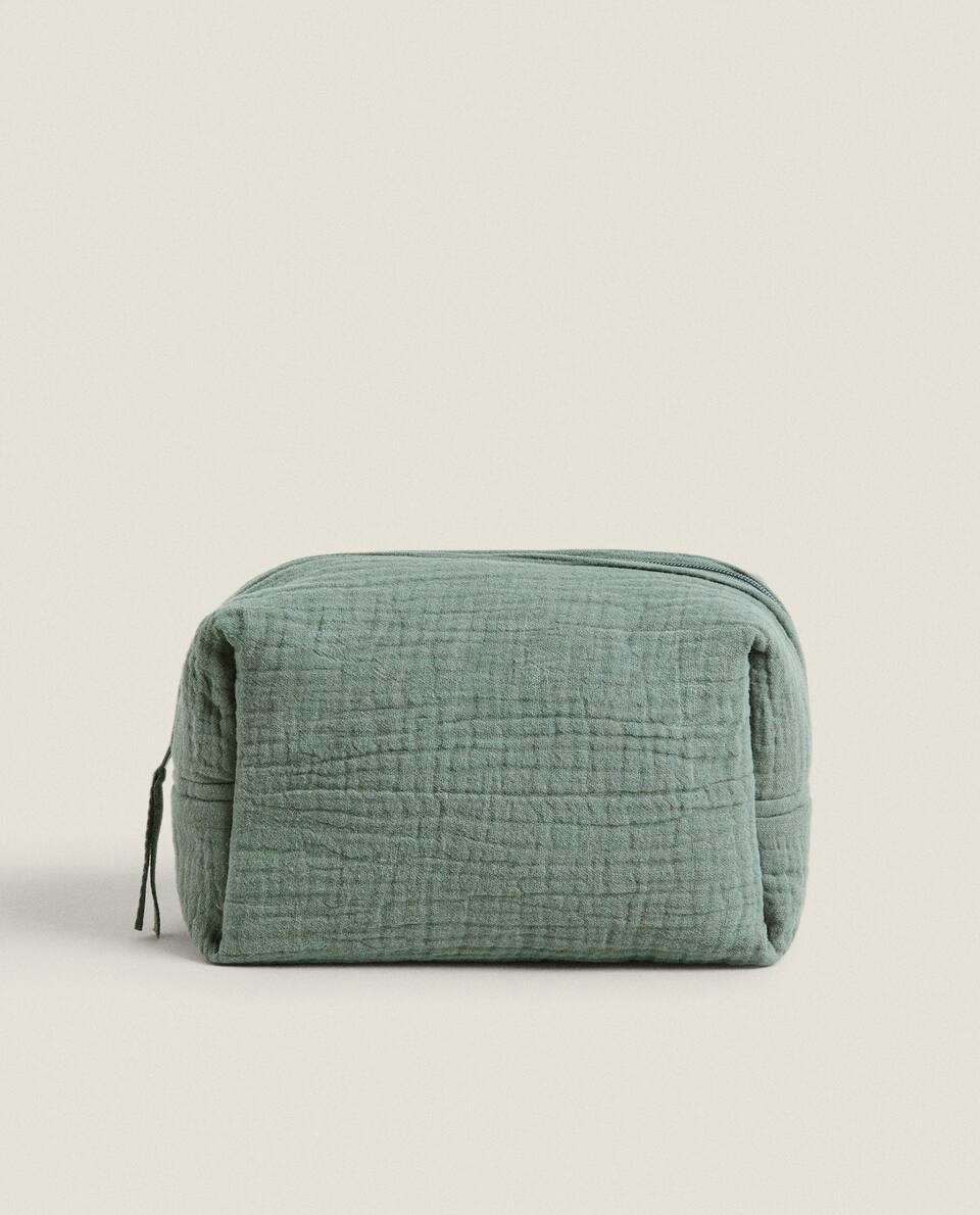 CHILDREN’S SMALL COTTON MUSLIN TOILETRY BAG