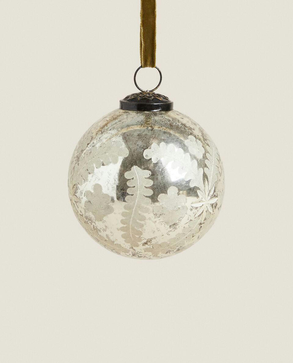 MERCURISED GLASS CHRISTMAS BAUBLE DECORATION