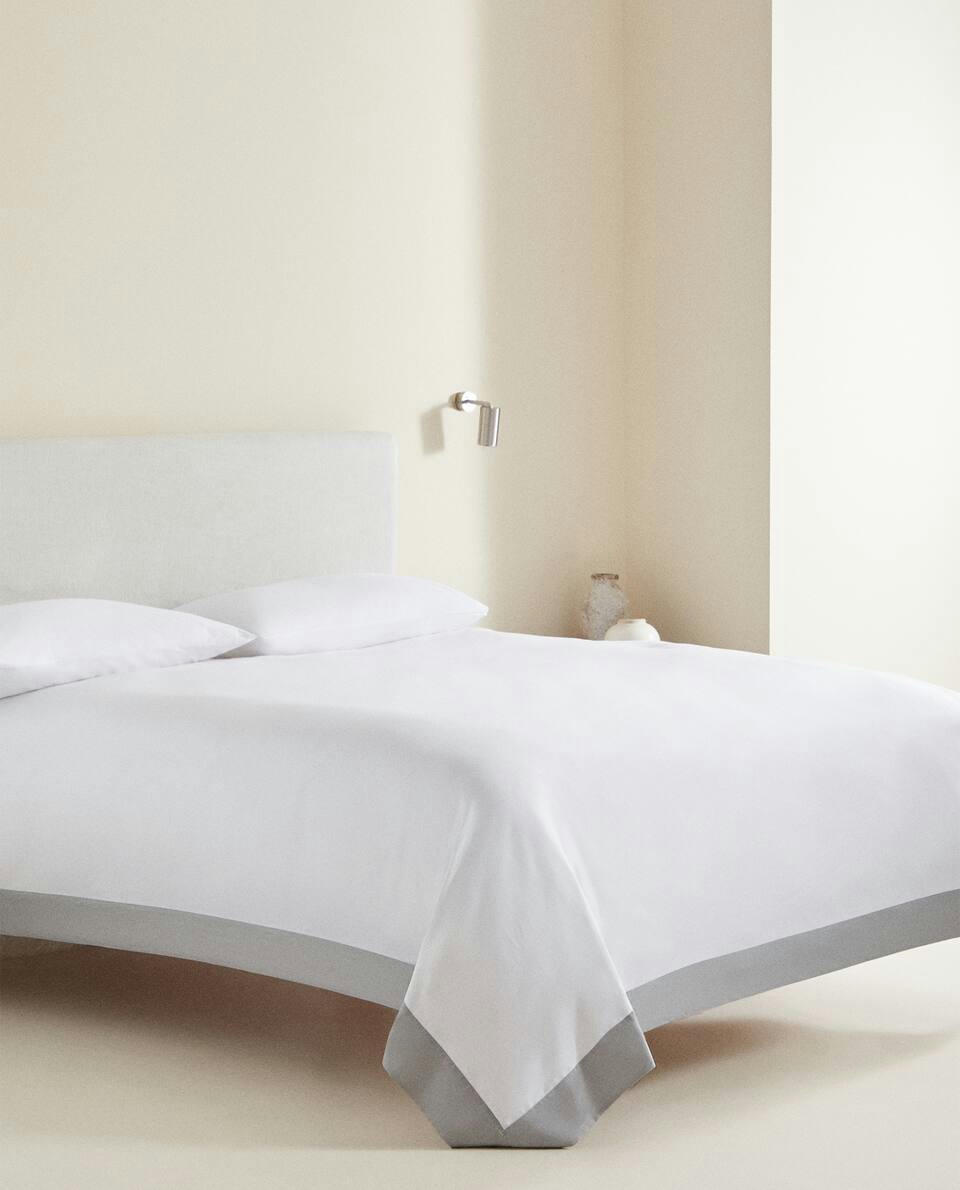 BORDERED SATEEN DUVET COVER