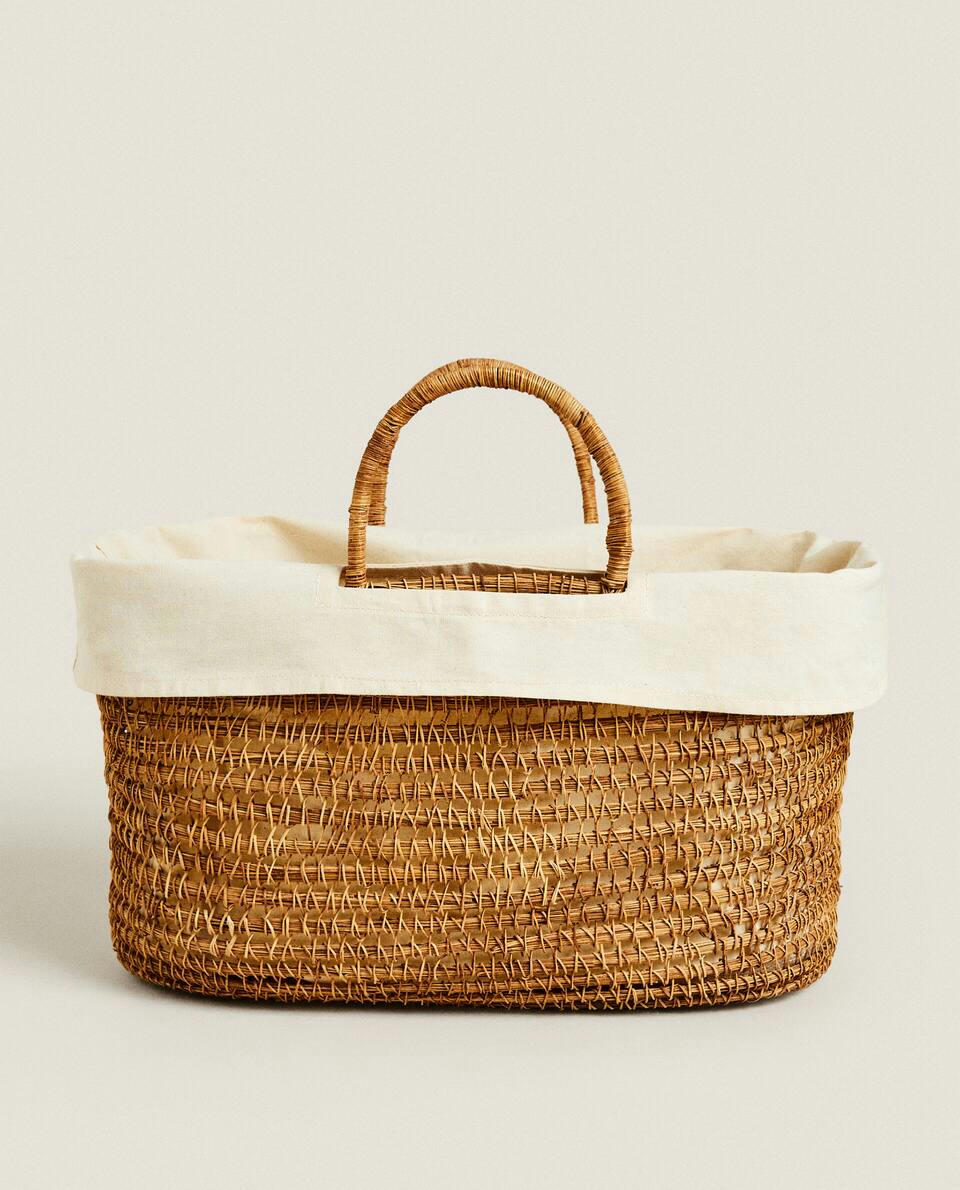 BASKET WITH FABRIC LINING