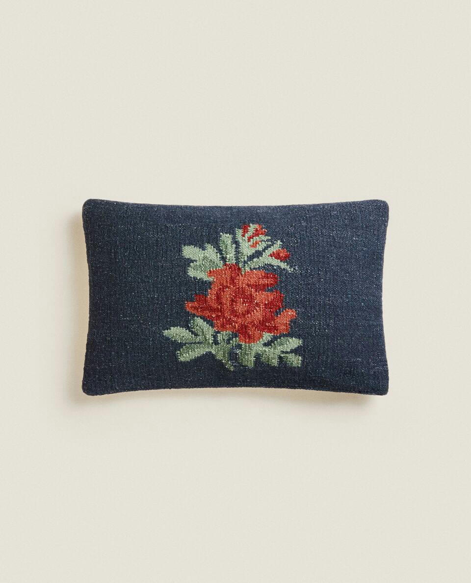 FLORAL PRINT CUSHION COVER