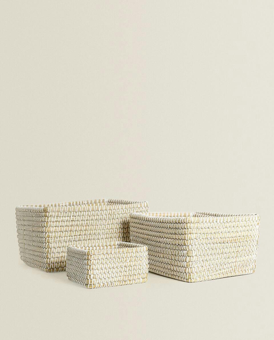 CONTRAST RECTANGULAR BASKET