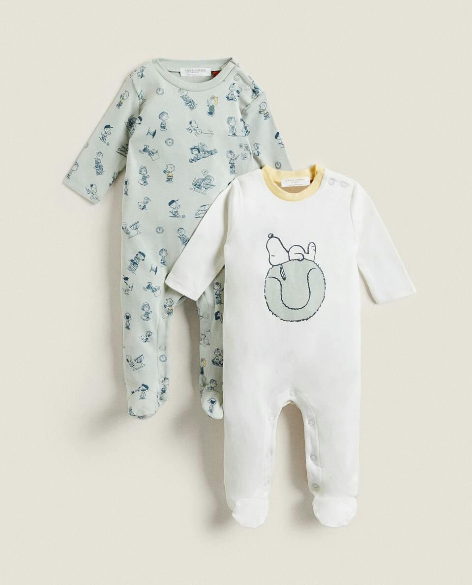 PACK OF BABY COTTON PEANUTS? ROMPER SUITS WITH TRIM