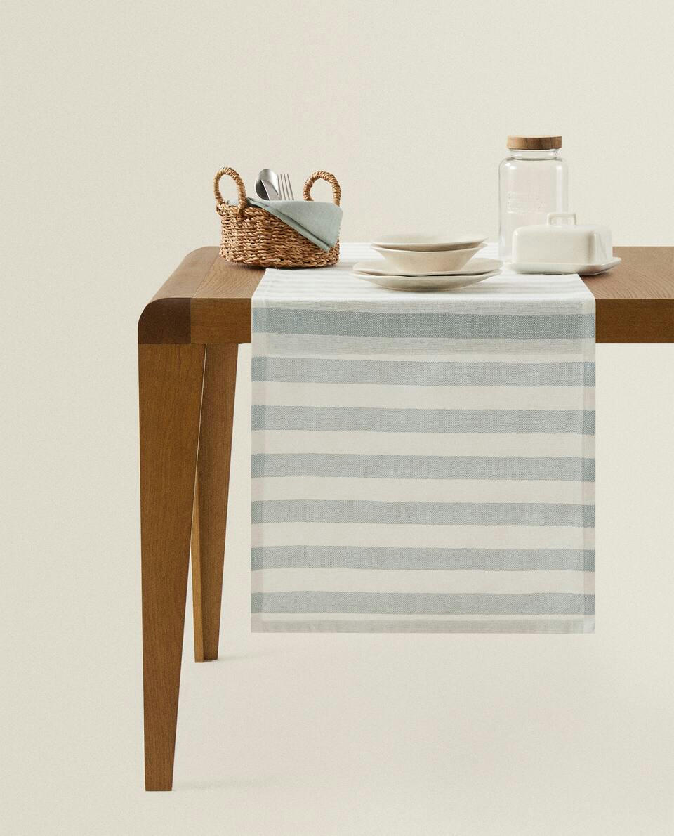 STRIPED COTTON TABLE RUNNER