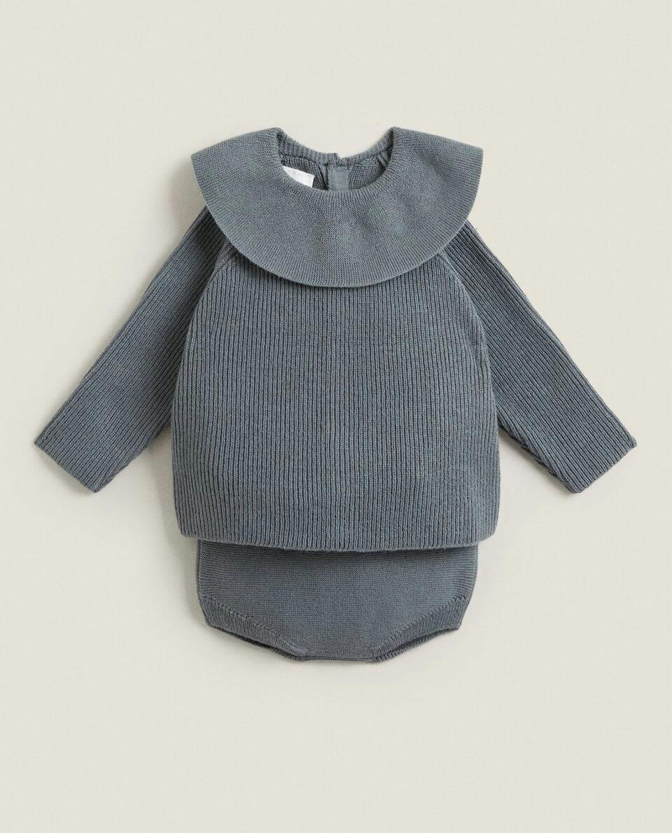 COTTON BODYSUIT WITH RUFFLED SILK