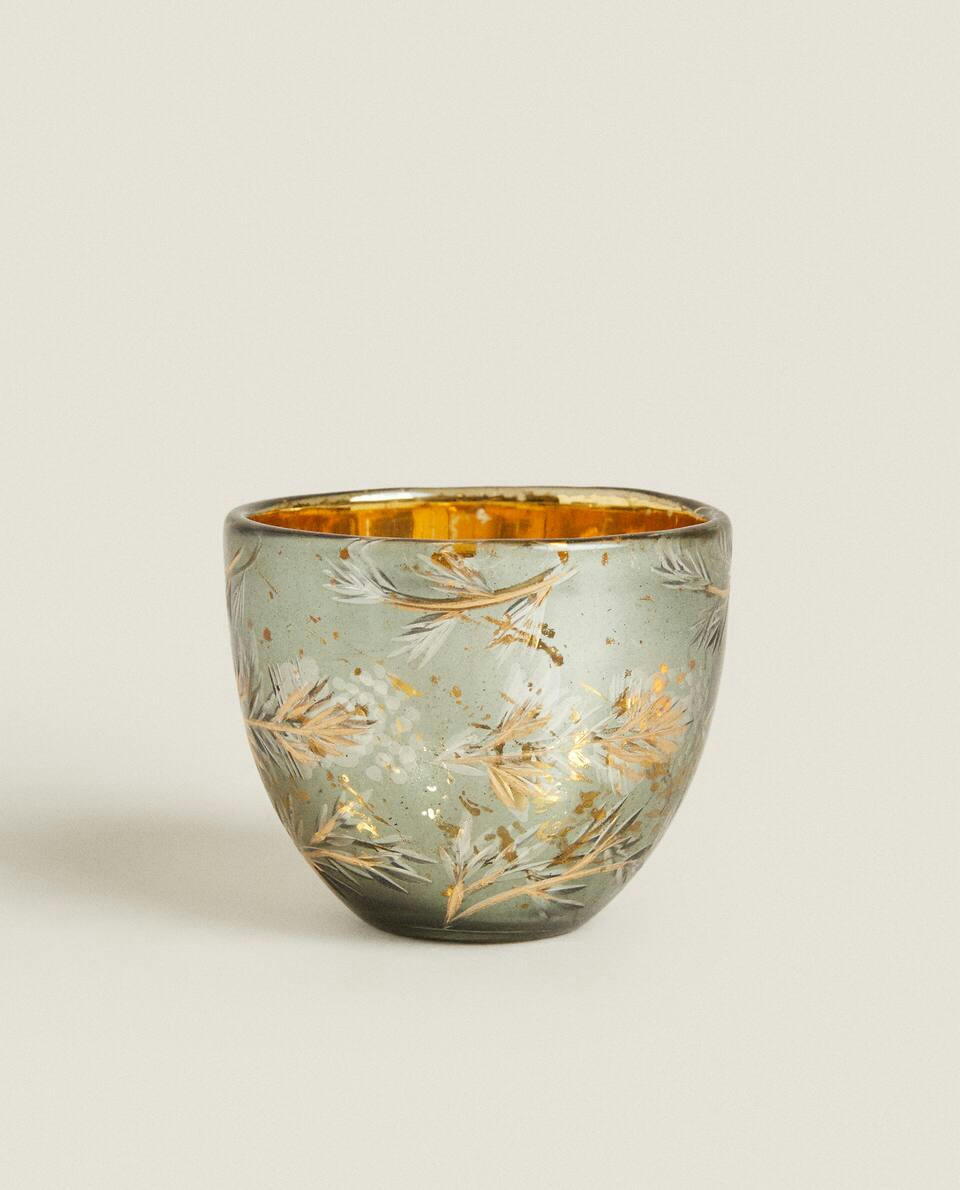 MERCURISED GLASS TEALIGHT HOLDER