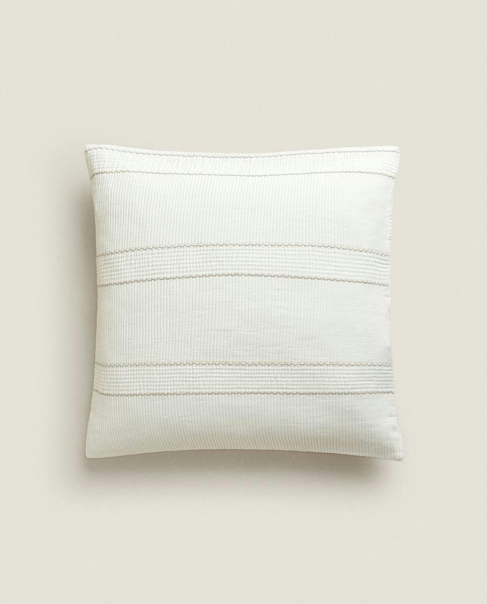 COTTON JACQUARD CUSHION COVER