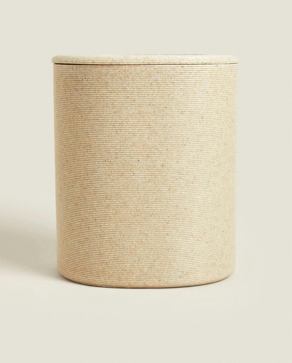 STRIPED RESIN WASTEPAPER BASKET