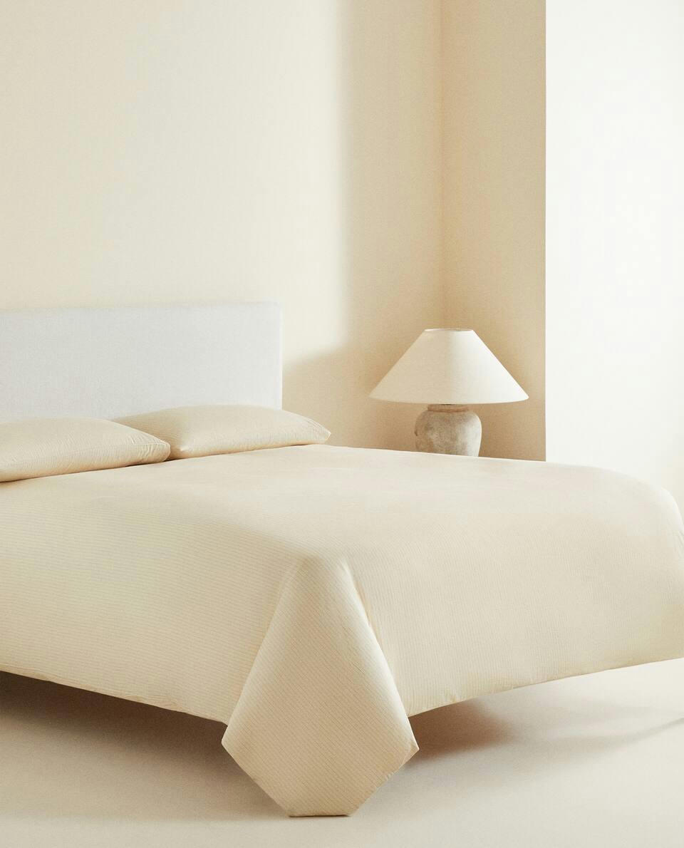 (300 THREAD COUNT) STRIPED WASHED SATEEN DUVET COVER