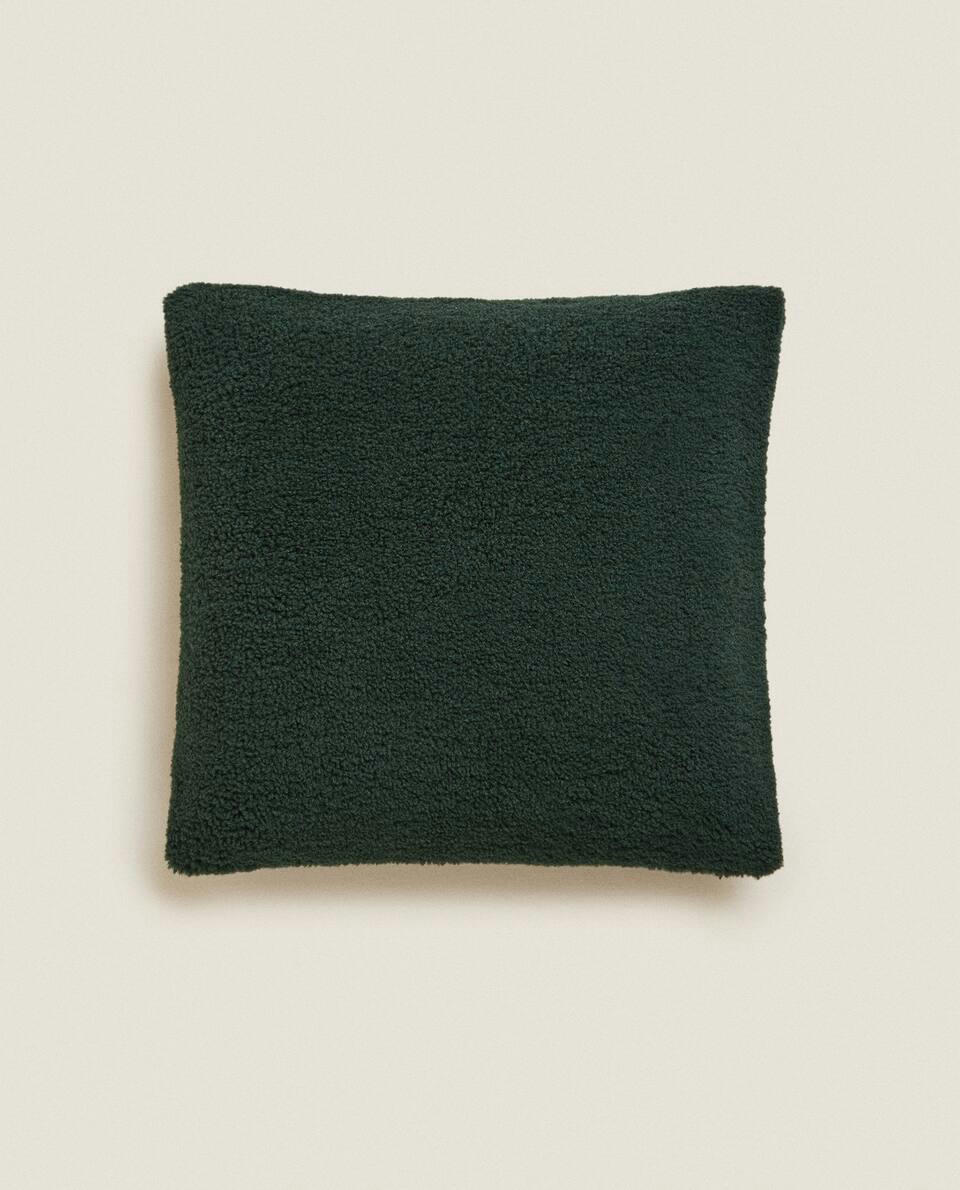 REVERSIBLE FAUX SHEARLING CHRISTMAS CUSHION COVER