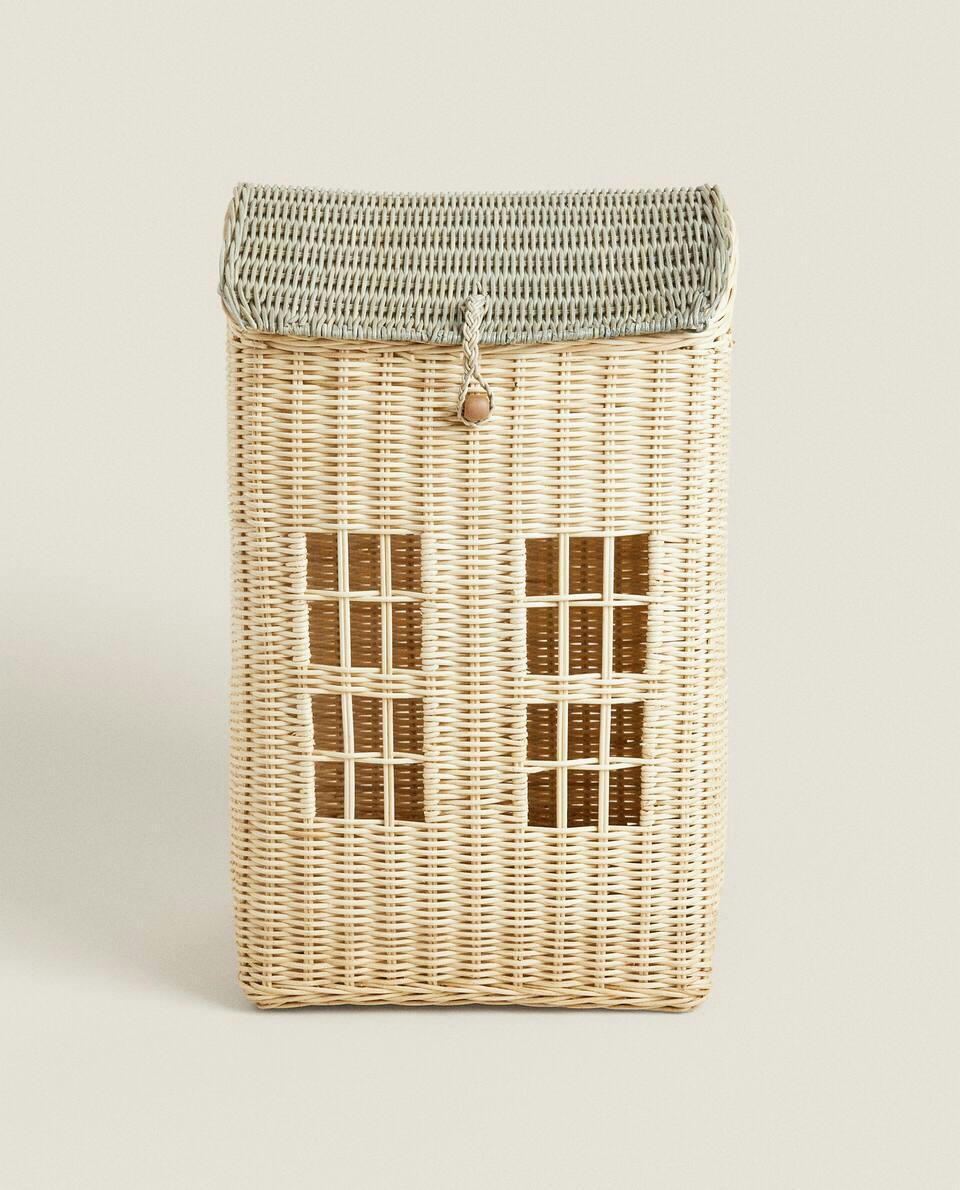 KIDS’ RATTAN HOUSE BASKET