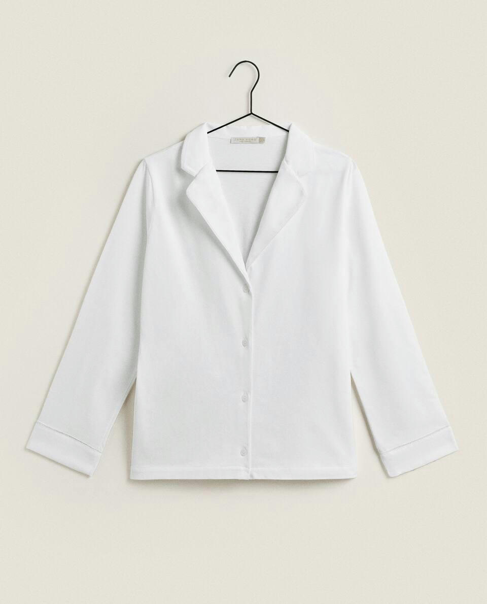COTTON SHIRT WITH LACE TRIM