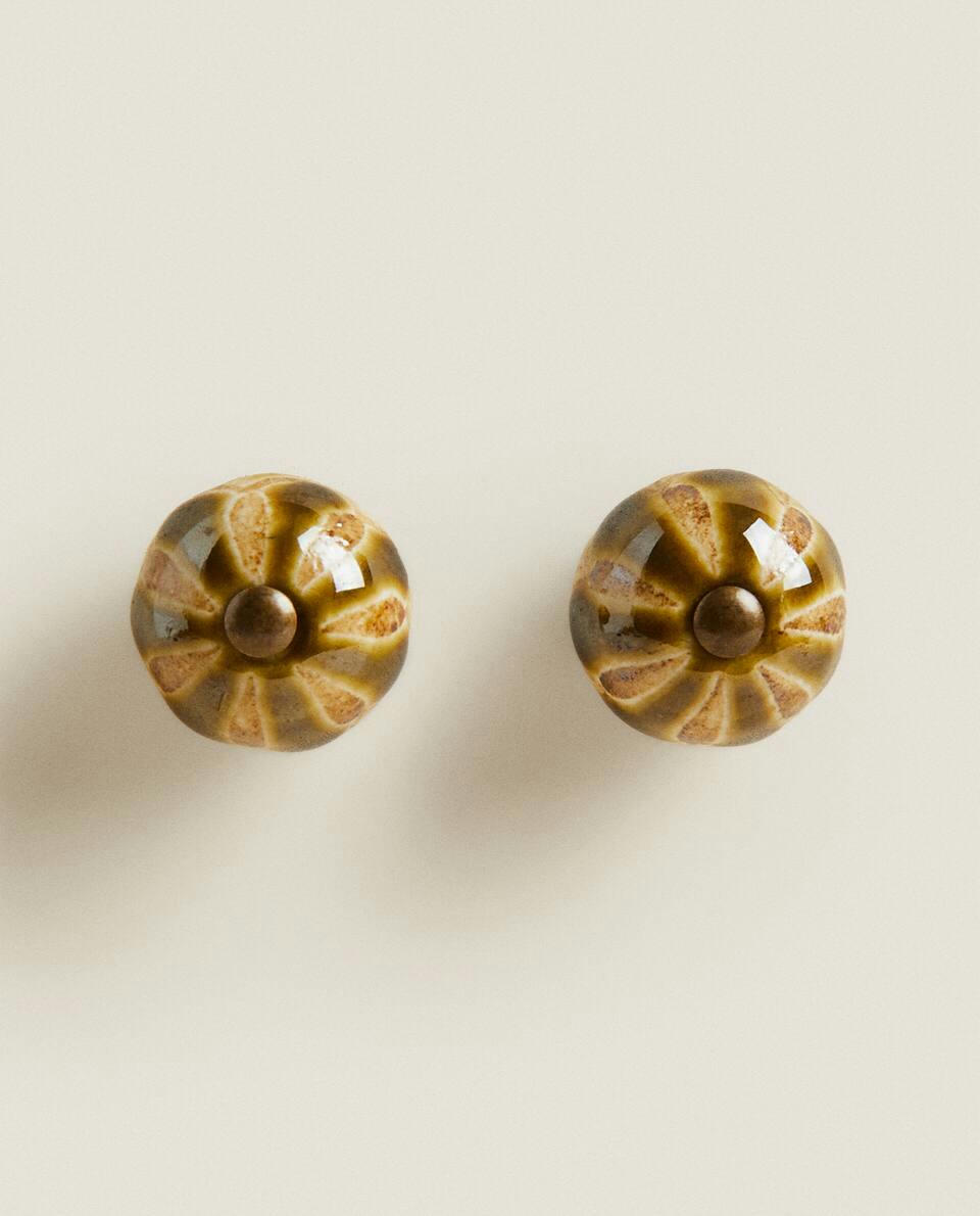 ROUND CERAMIC DOOR KNOB (PACK OF 2)