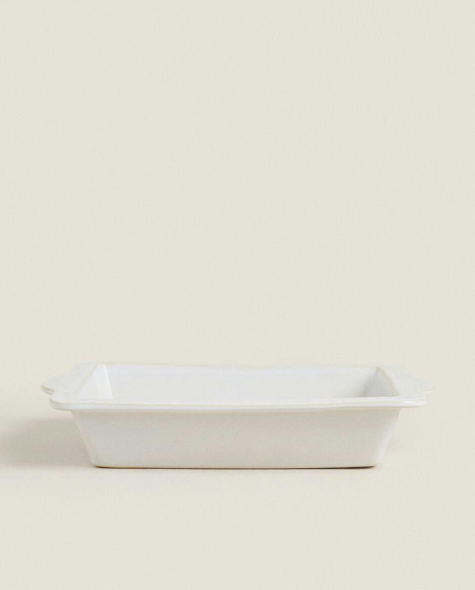 CHRISTMAS SNOWFLAKE STONEWARE SERVING DISH