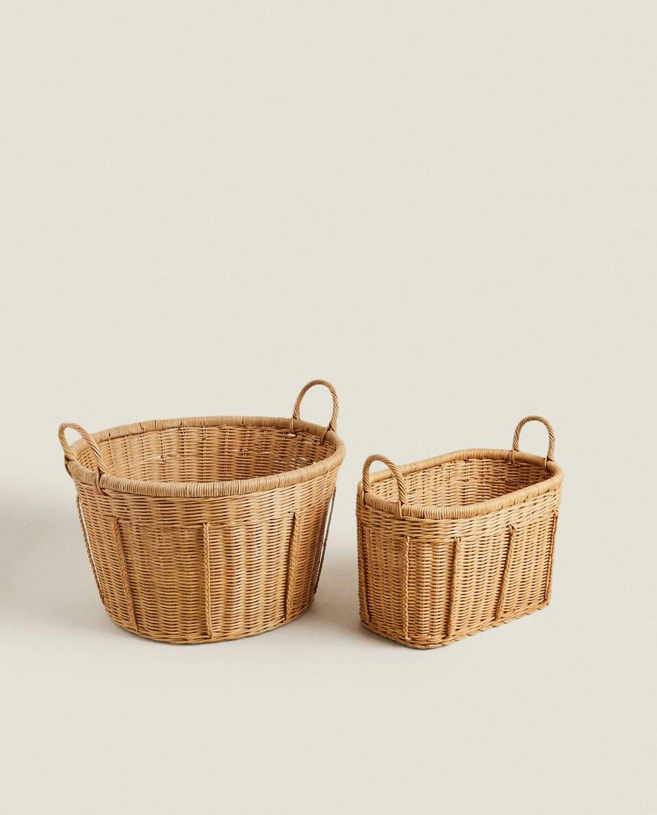 WOVEN RATTAN BASKET
