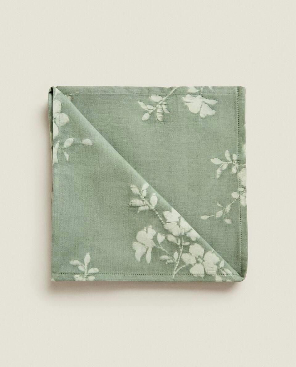 WASHED COTTON FLORAL NAPKINS (PACK OF 2)