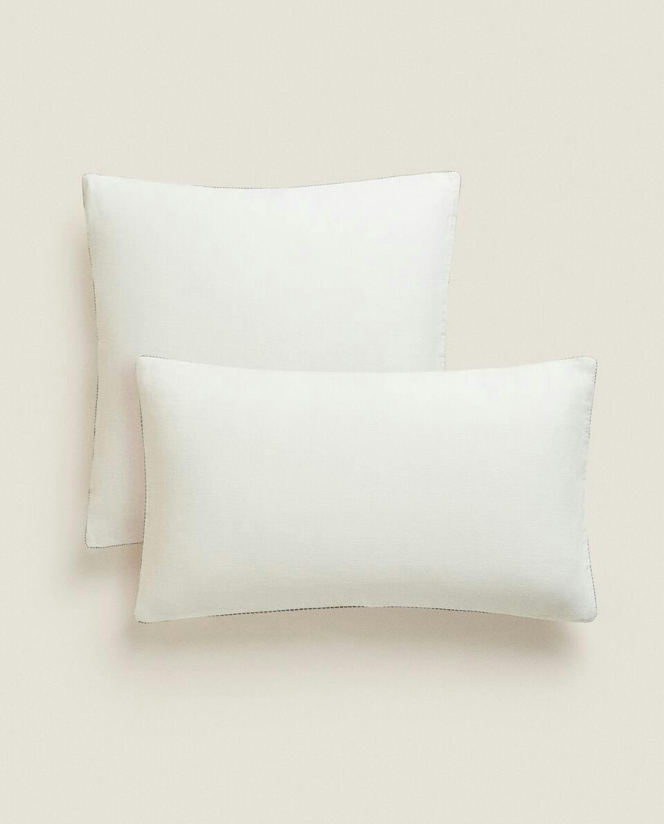 CUSHION COVER WITH TOPSTITCHING