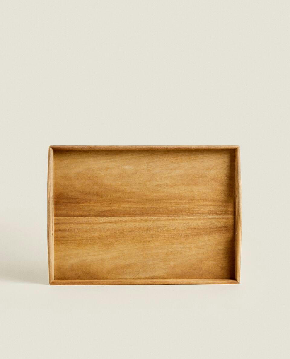 WOODEN TRAY WITH HANDLES