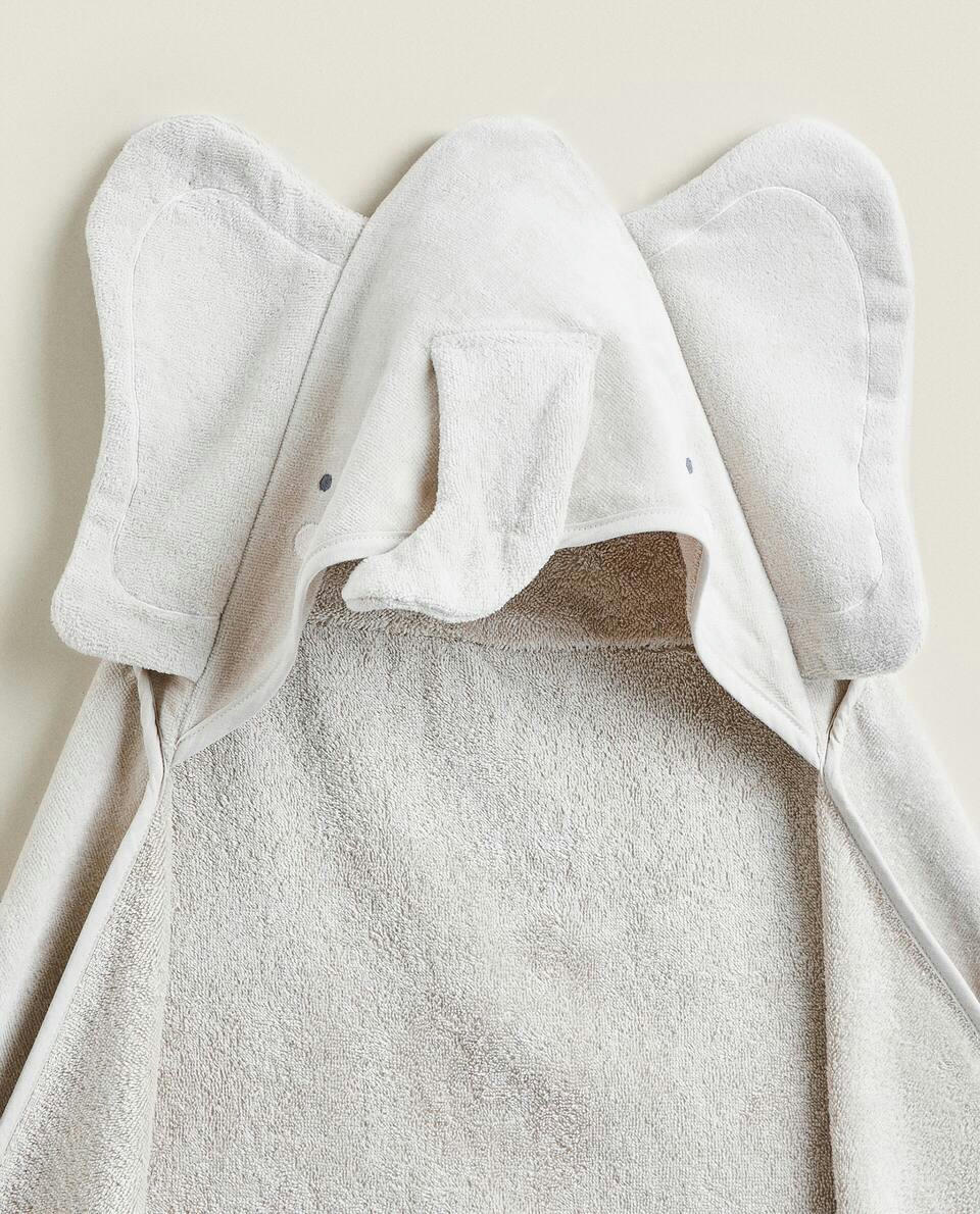 ELEPHANT VELOUR HOODED TOWEL
