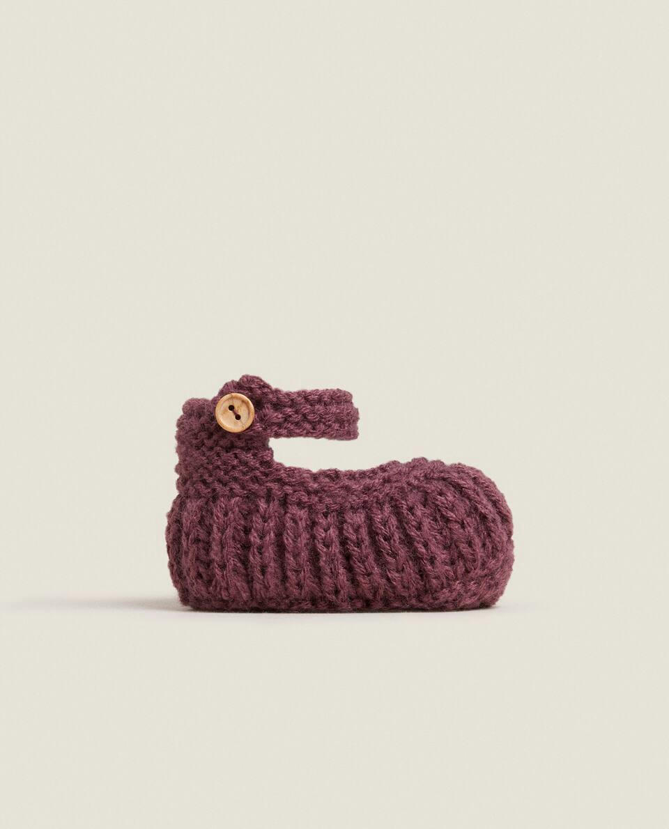 KNIT BALLERINAS WITH STRAP
