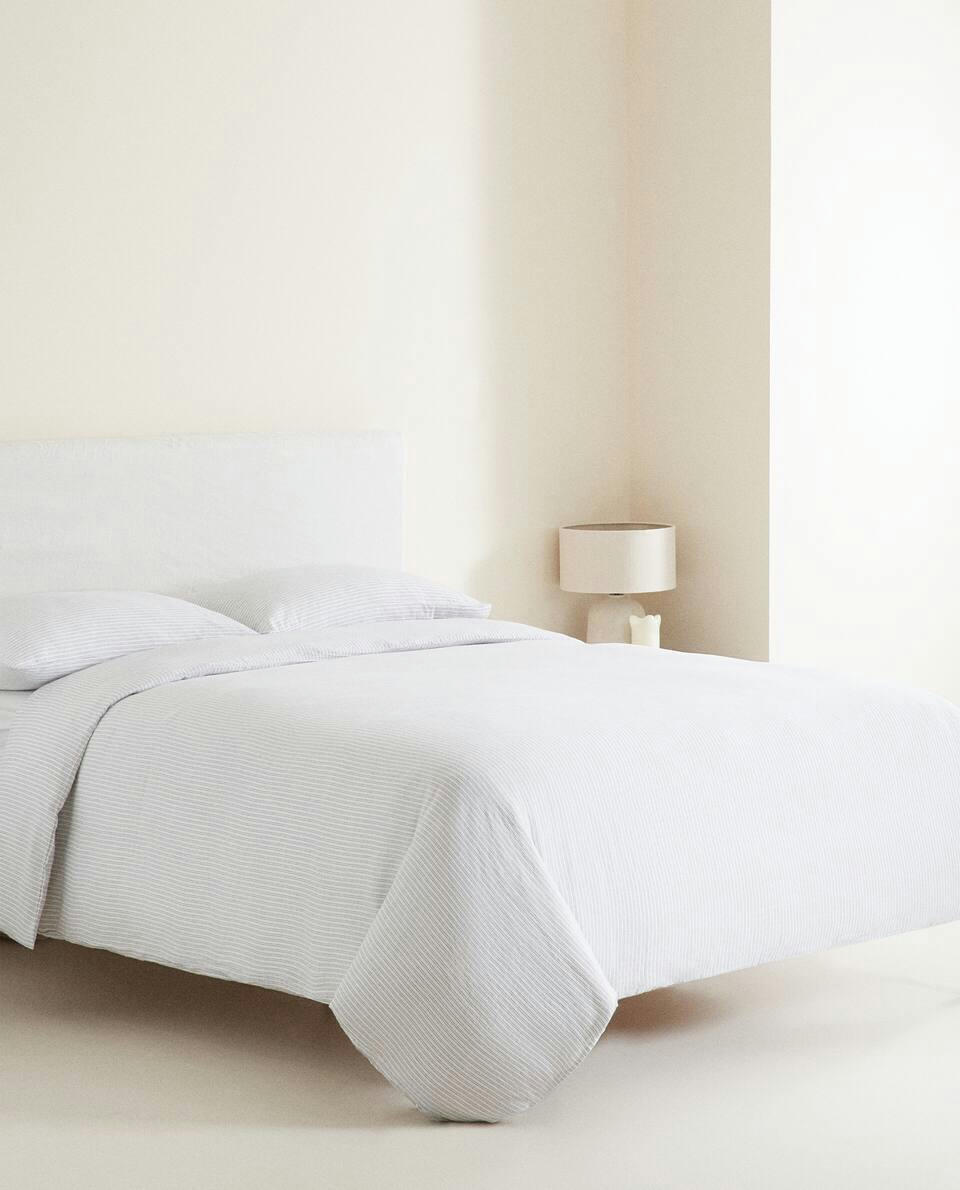 STRIPED LINEN DUVET COVER
