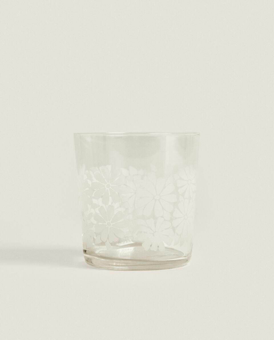 FLORAL GLASS TUMBLER