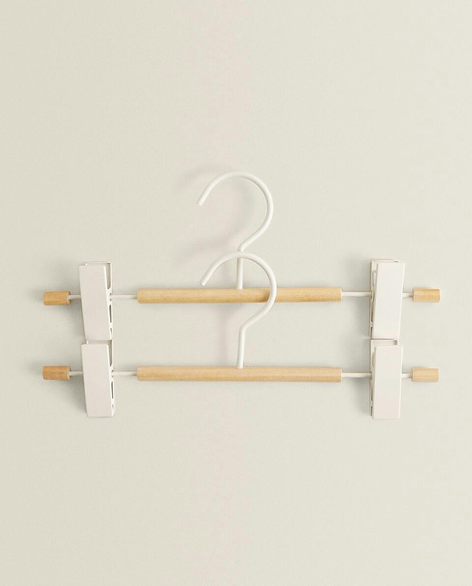 WOOD AND METAL SKIRT HANGER (SET OF 2)