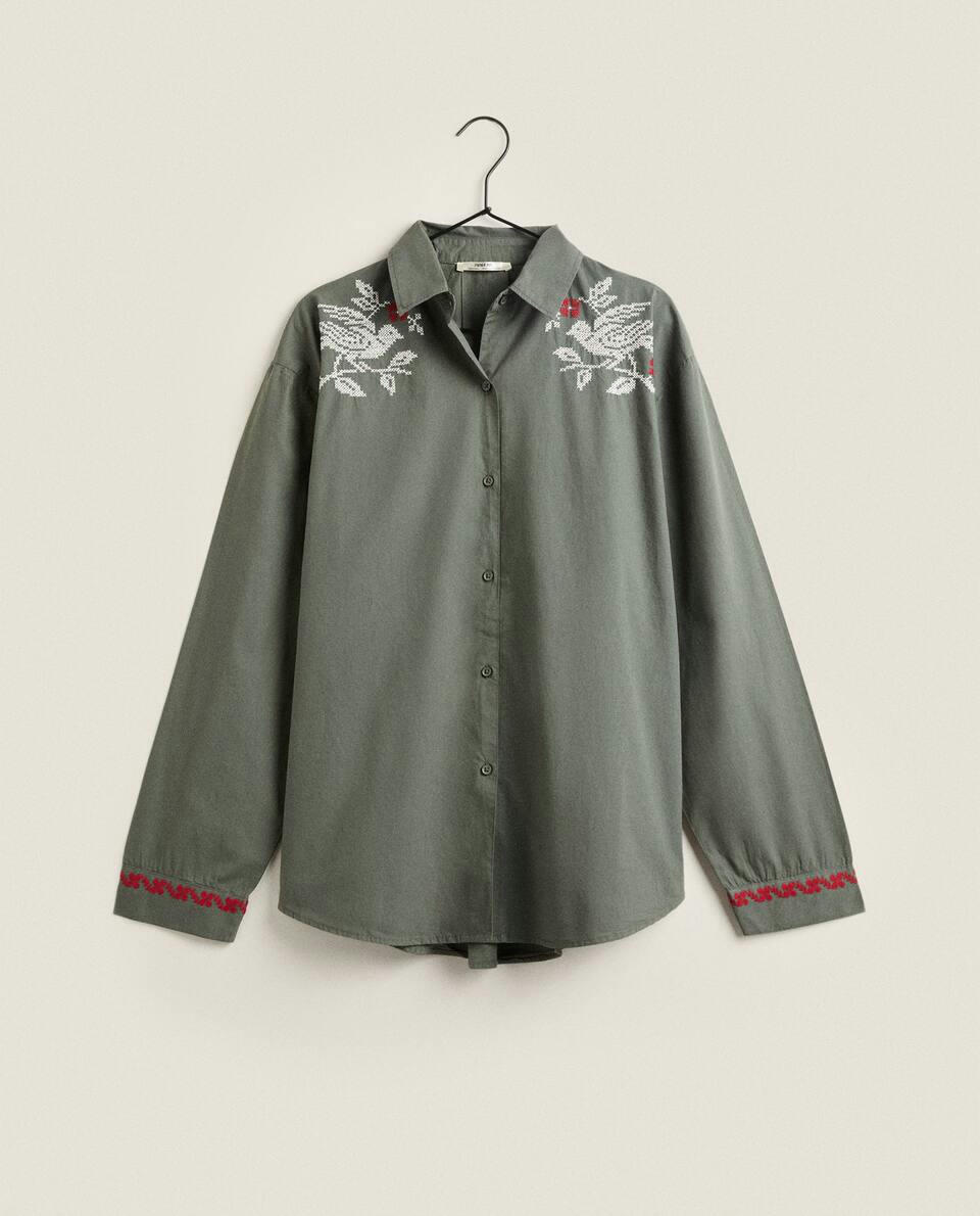 PYJAMA SHIRT WITH CHRISTMAS EMBROIDERY