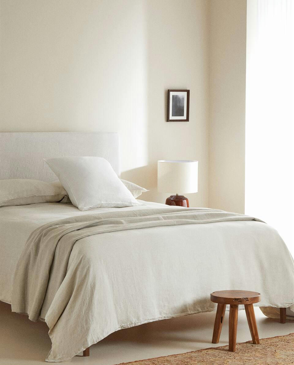 (140 GxM2) WASHED LINEN FITTED SHEET