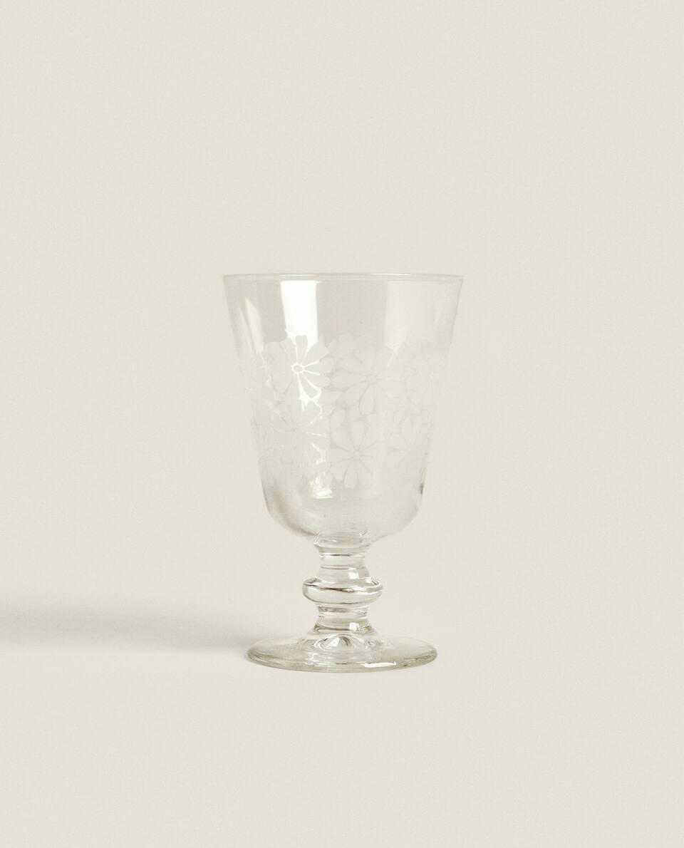 FLORAL WINE GLASS