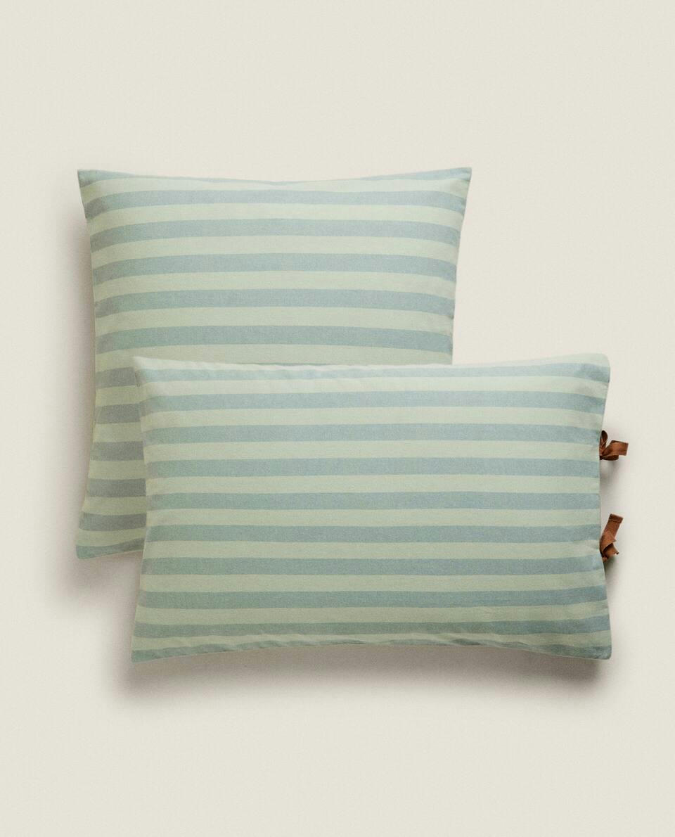 STRIPED FLANNEL PILLOWCASE