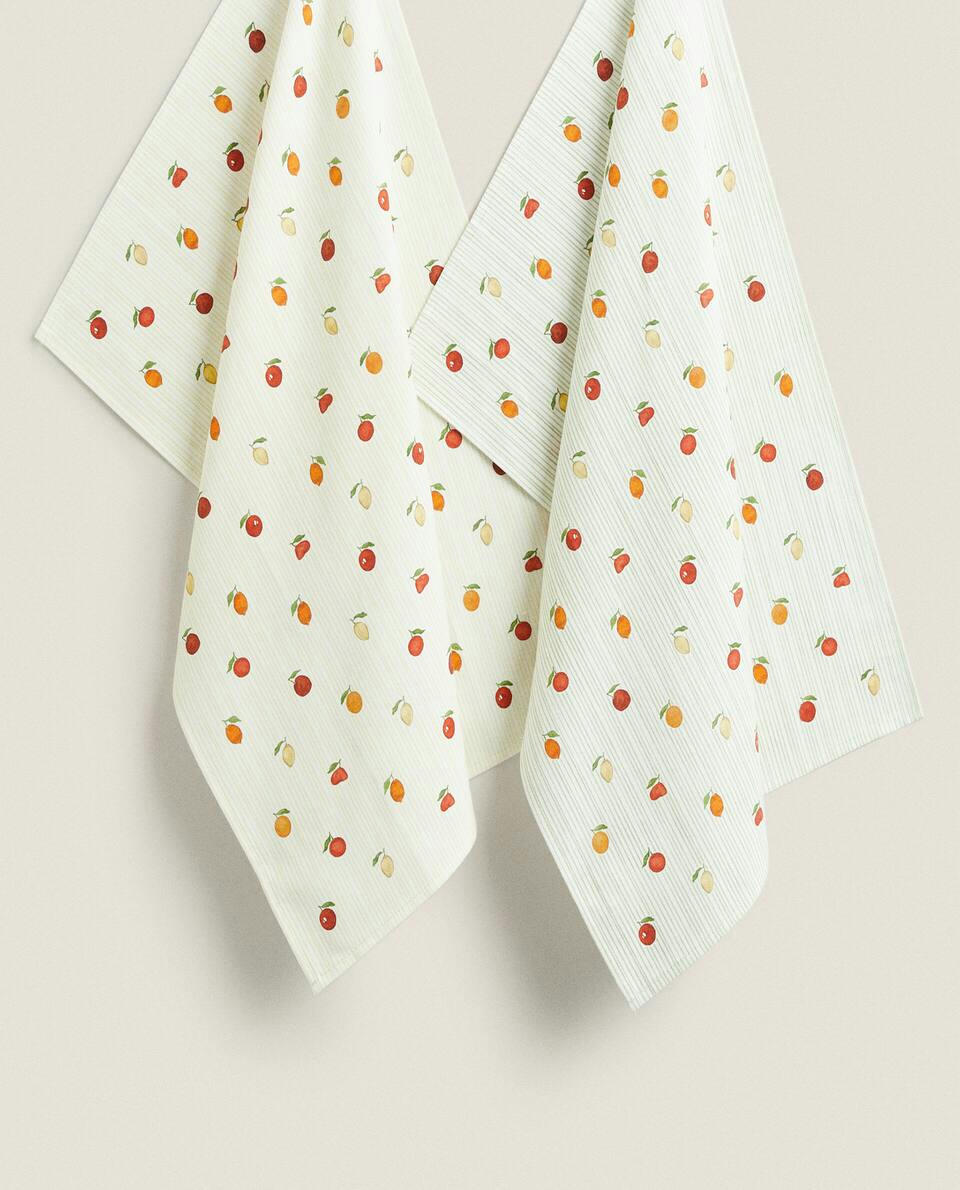 FRUIT PRINT COTTON TEA TOWEL (PACK OF 2)