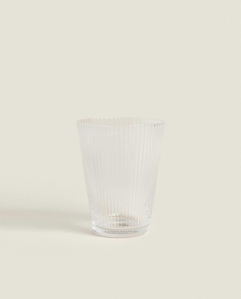 LINED DESIGN GLASS TUMBLER