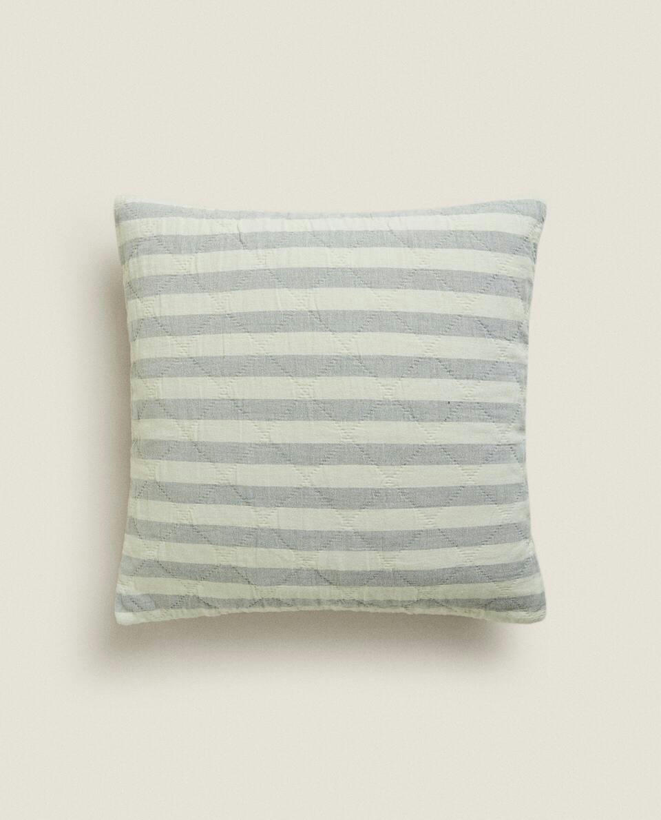 DYED THREAD STRIPED CUSHION COVER