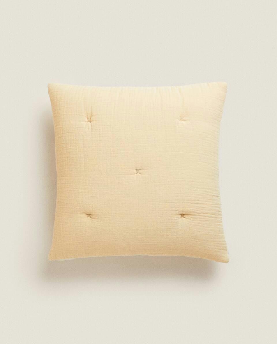 CHIFFON AND COTTON JERSEY CUSHION COVER