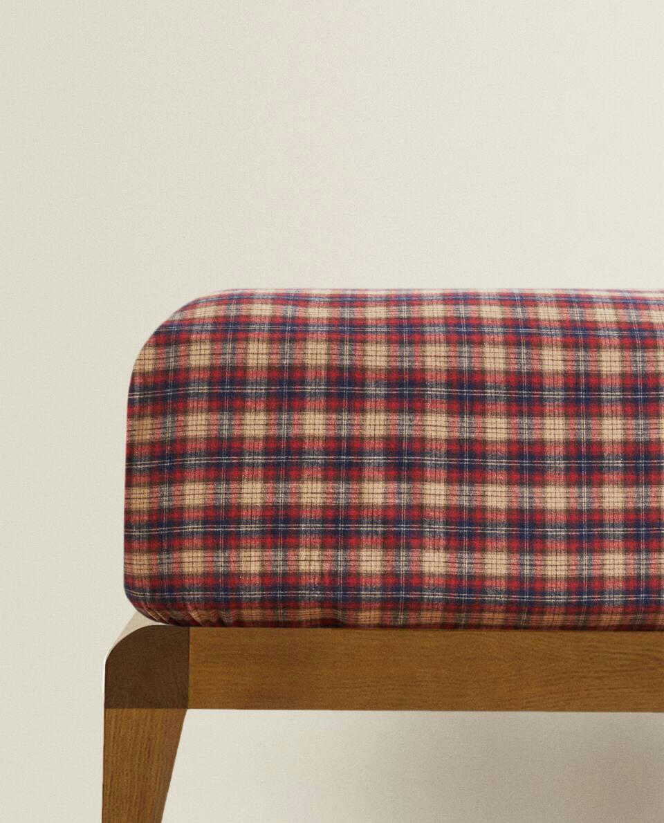 CHECK FLANNEL FITTED SHEET