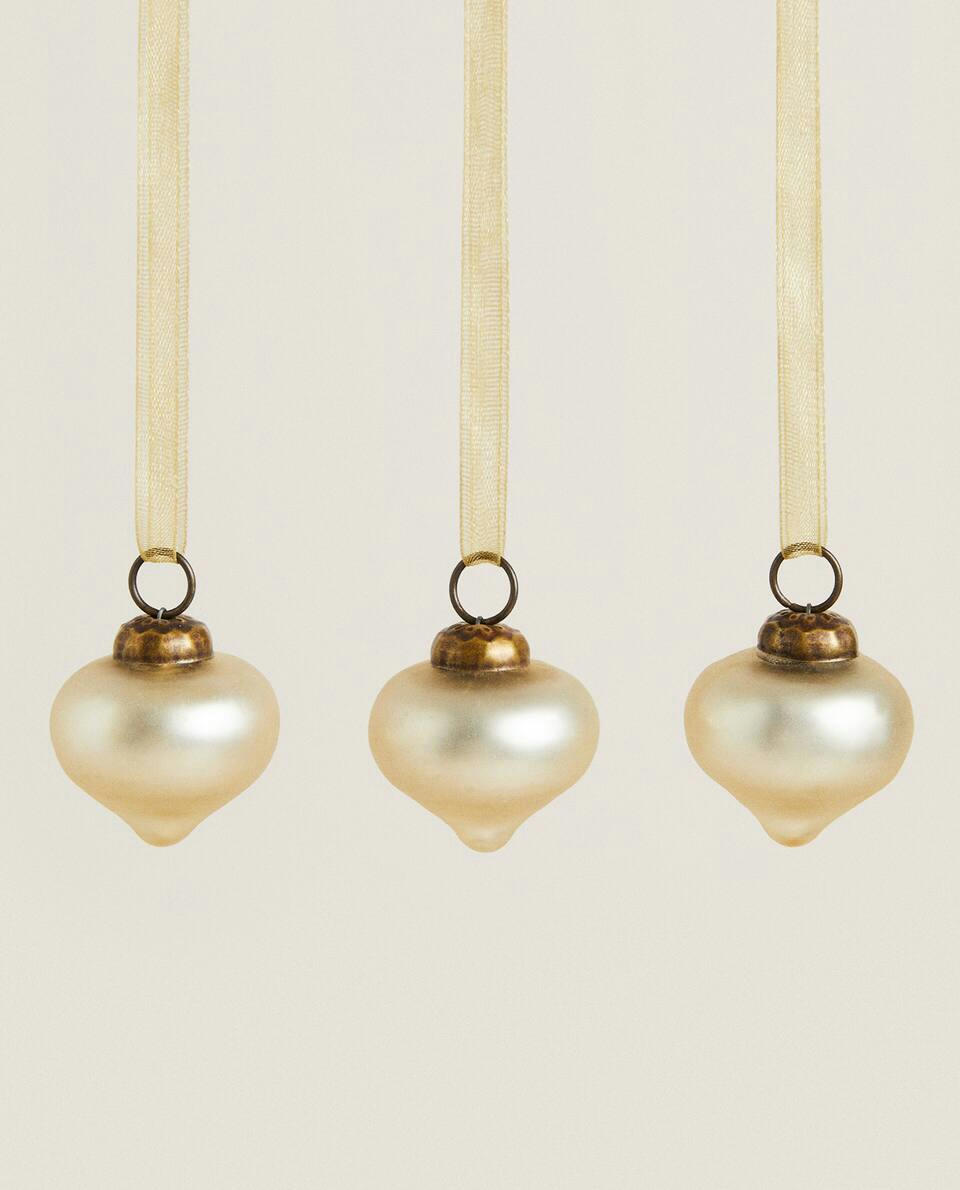 PACK OF SHINY DROPLET CHRISTMAS DECORATIONS (PACK OF 3)