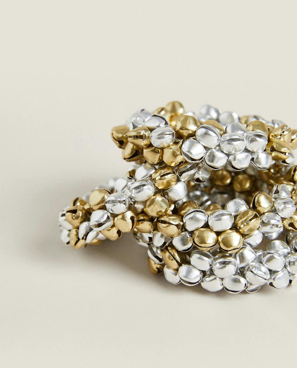 PACK OF CHRISTMAS SLEIGH BELL NAPKIN RINGS (PACK OF 4)