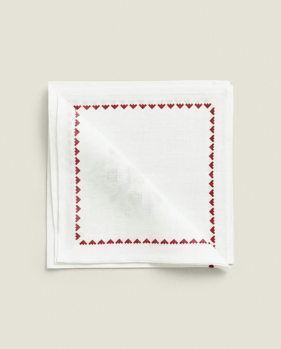 PACK OF CROSS STITCH LINEN NAPKINS (PACK OF 2)