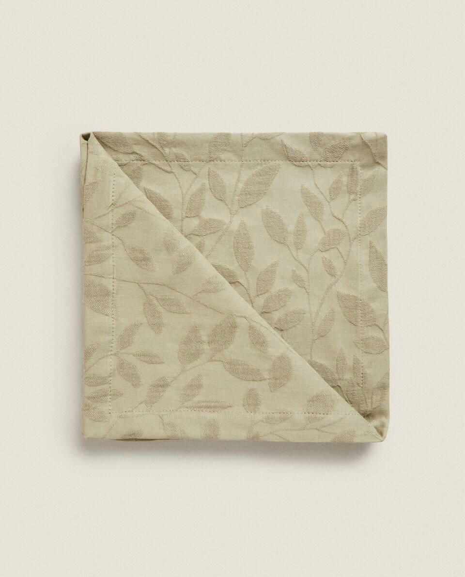 JACQUARD LEAF NAPKINS (PACK OF 2)