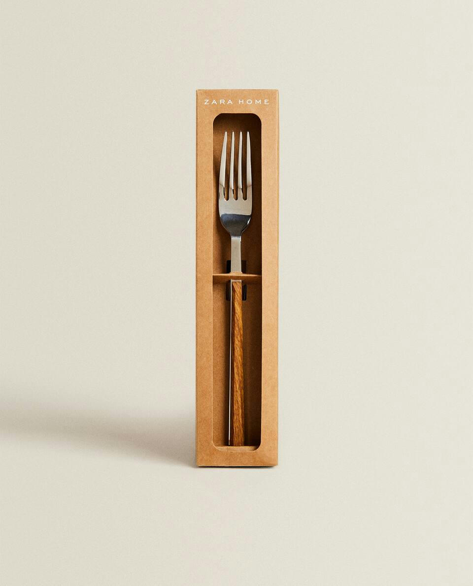 WOOD-EFFECT CUTLERY PIECES (BOXES OF 4)