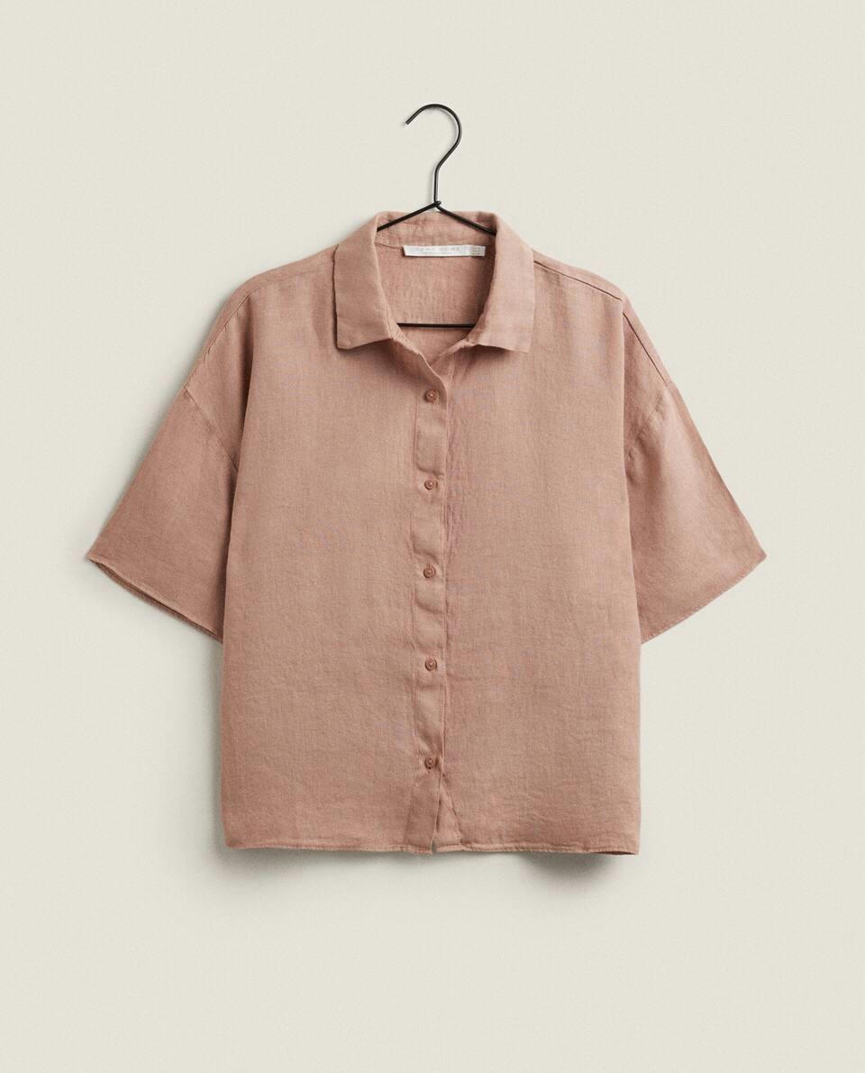 SHORT-SLEEVED LINEN SHIRT