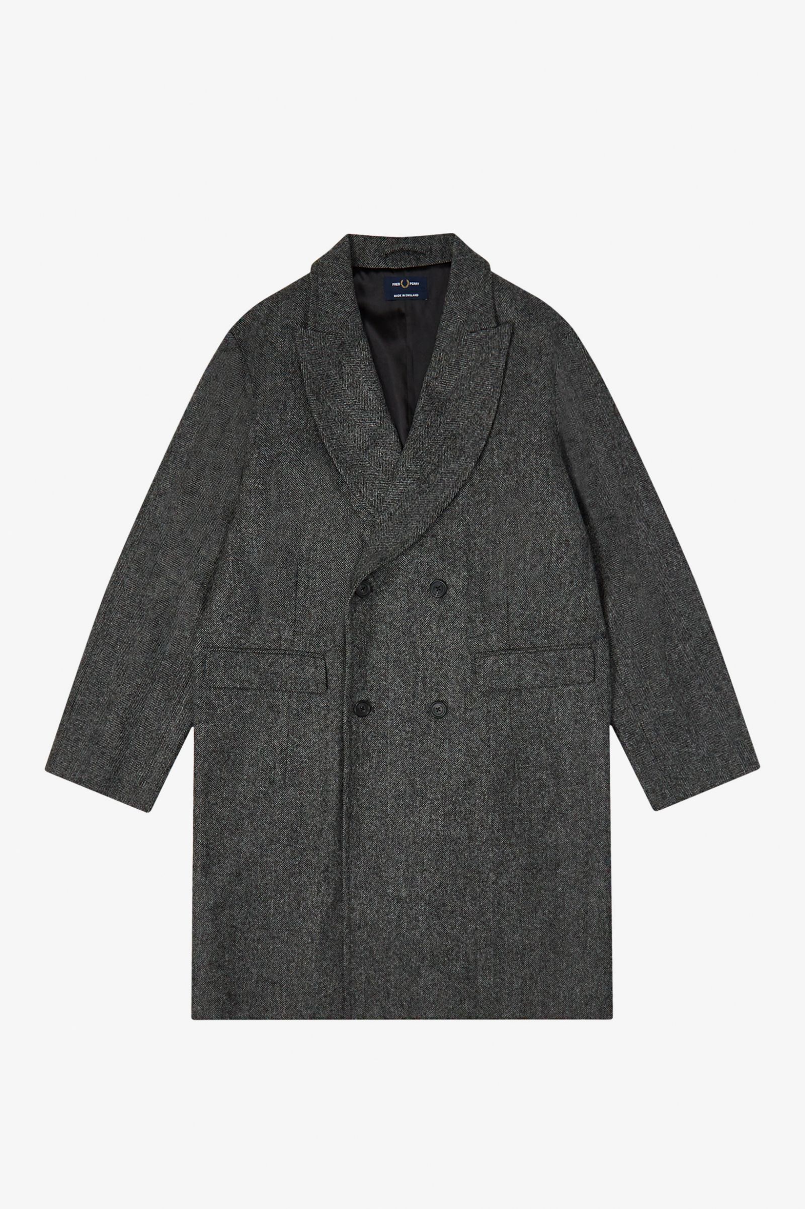 Made In EnglandDouble Breasted Topcoat Black