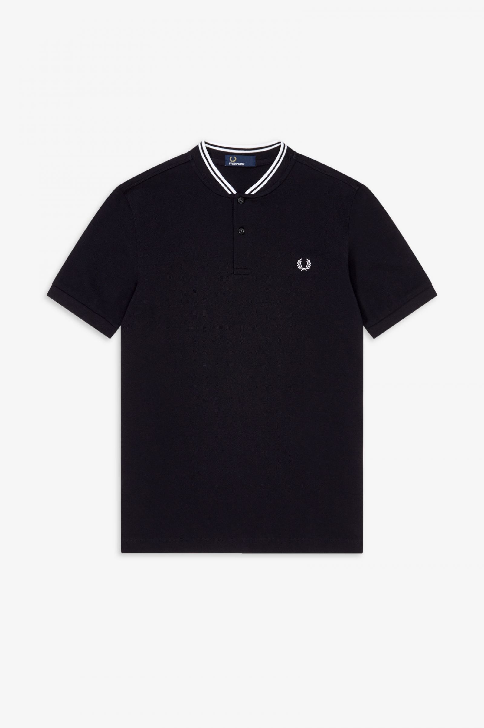Bomber Collar Polo Shirt Black