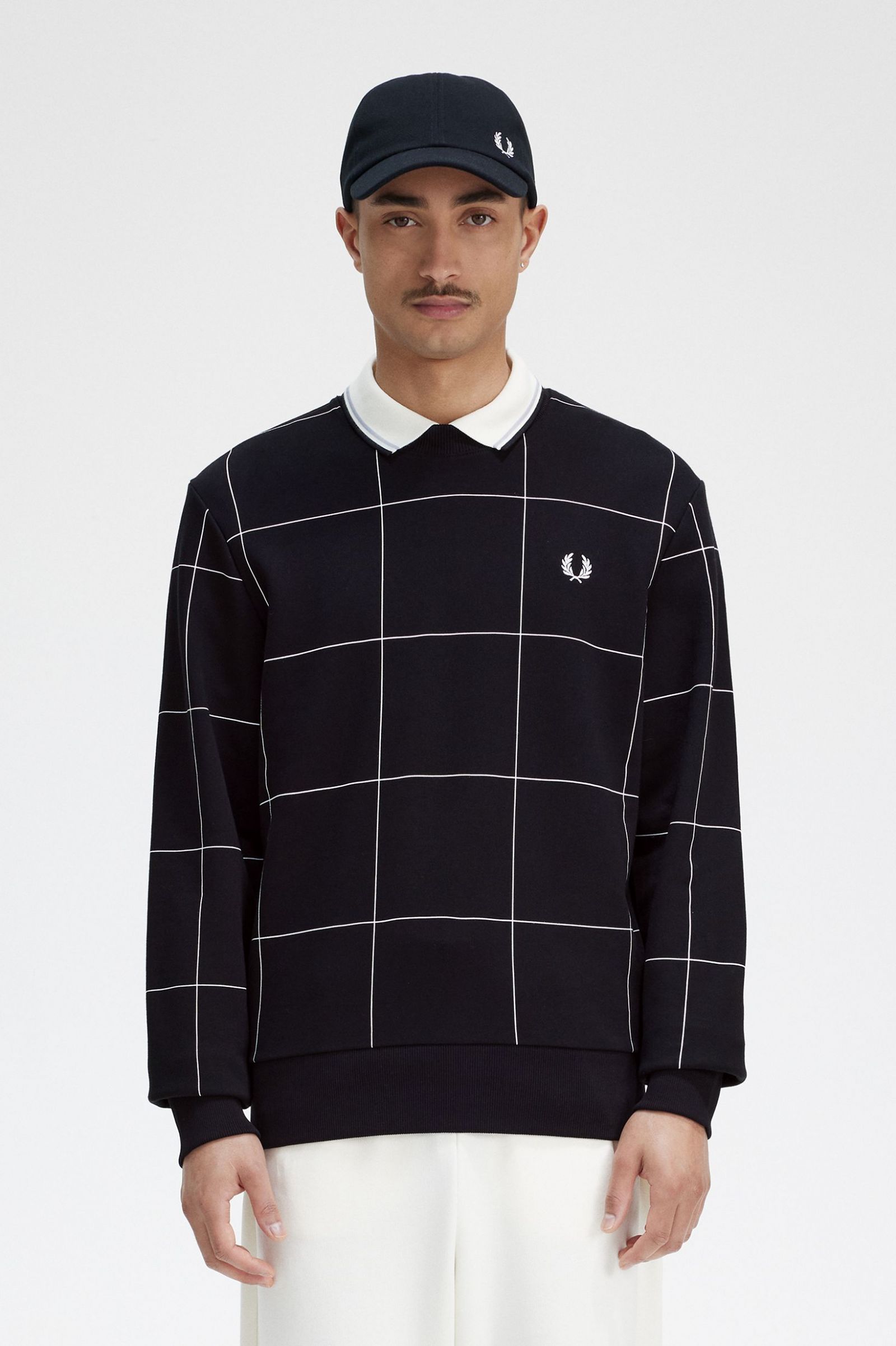 Grid Detail Sweatshirt Black