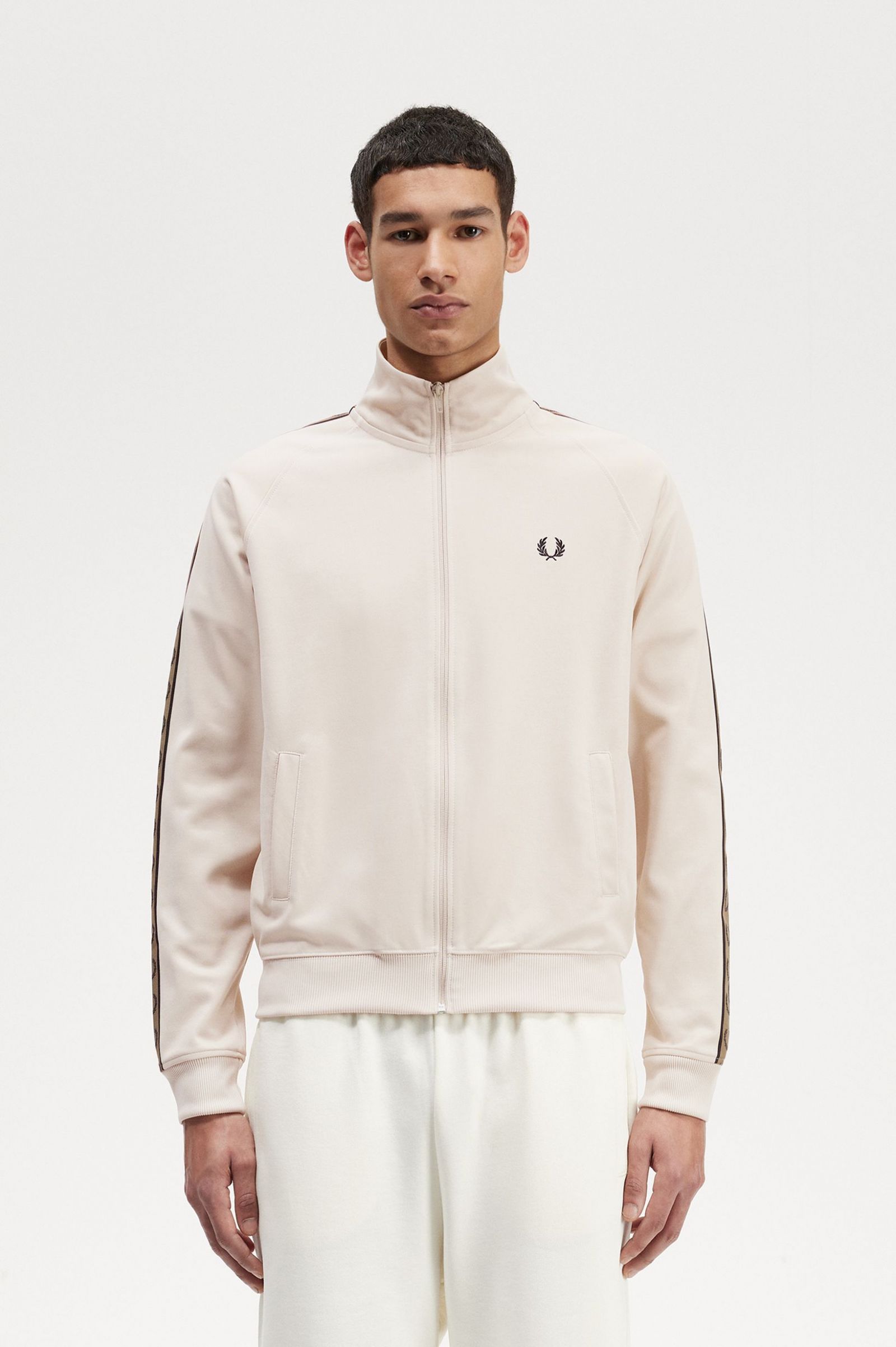 Contrast Tape Track Jacket Oatmeal / Shaded Stone