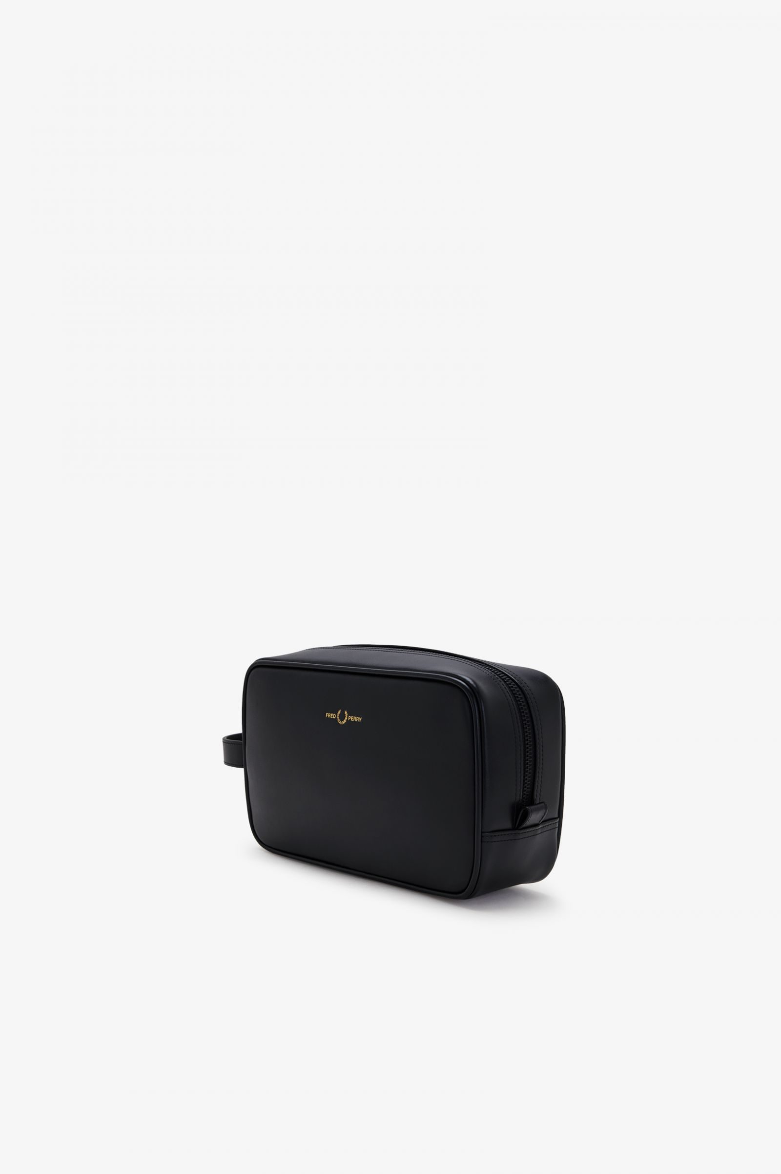 Burnished Leather Washbag Black
