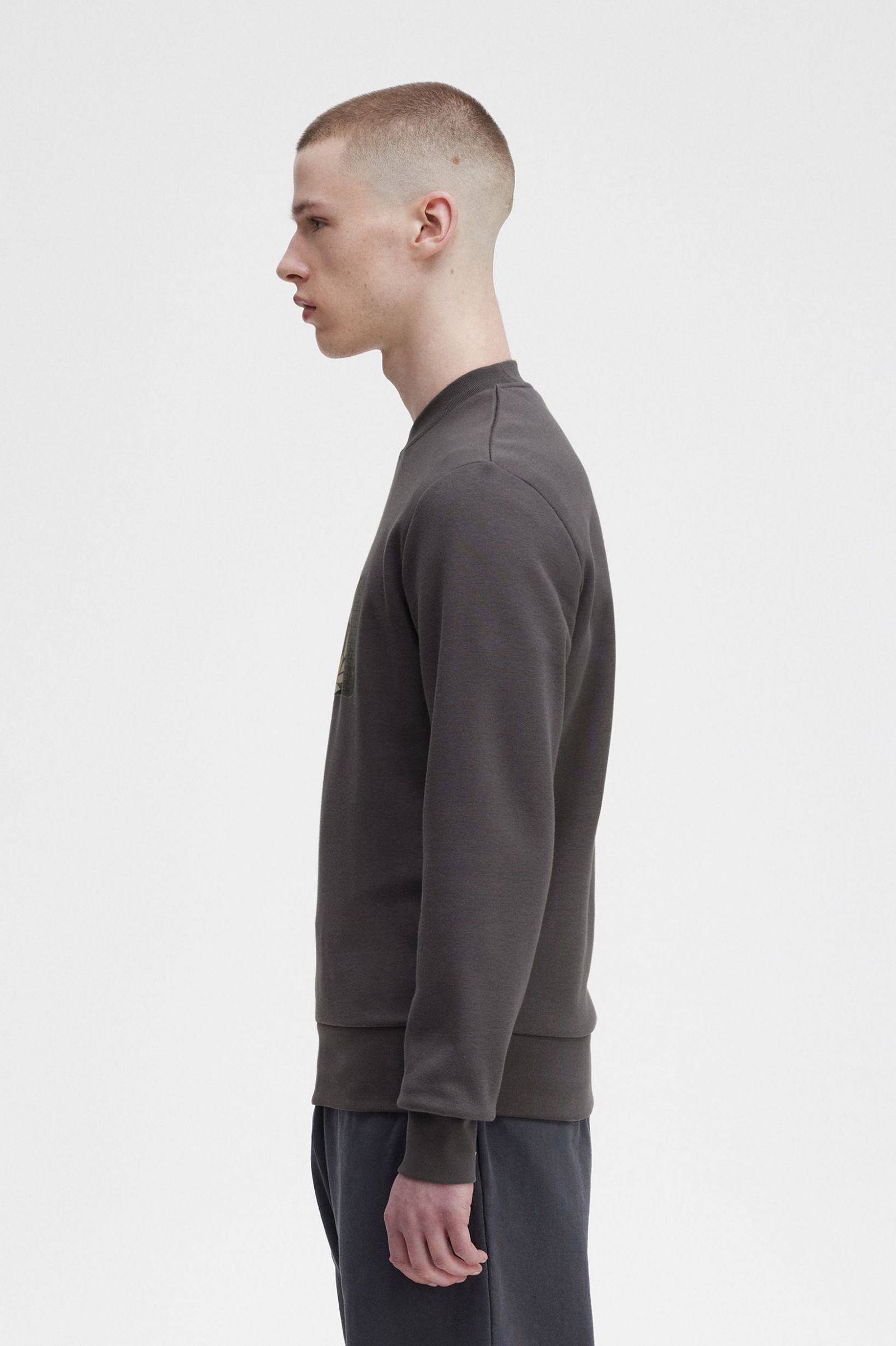 Layered Graphic Sweatshirt Gunmetal