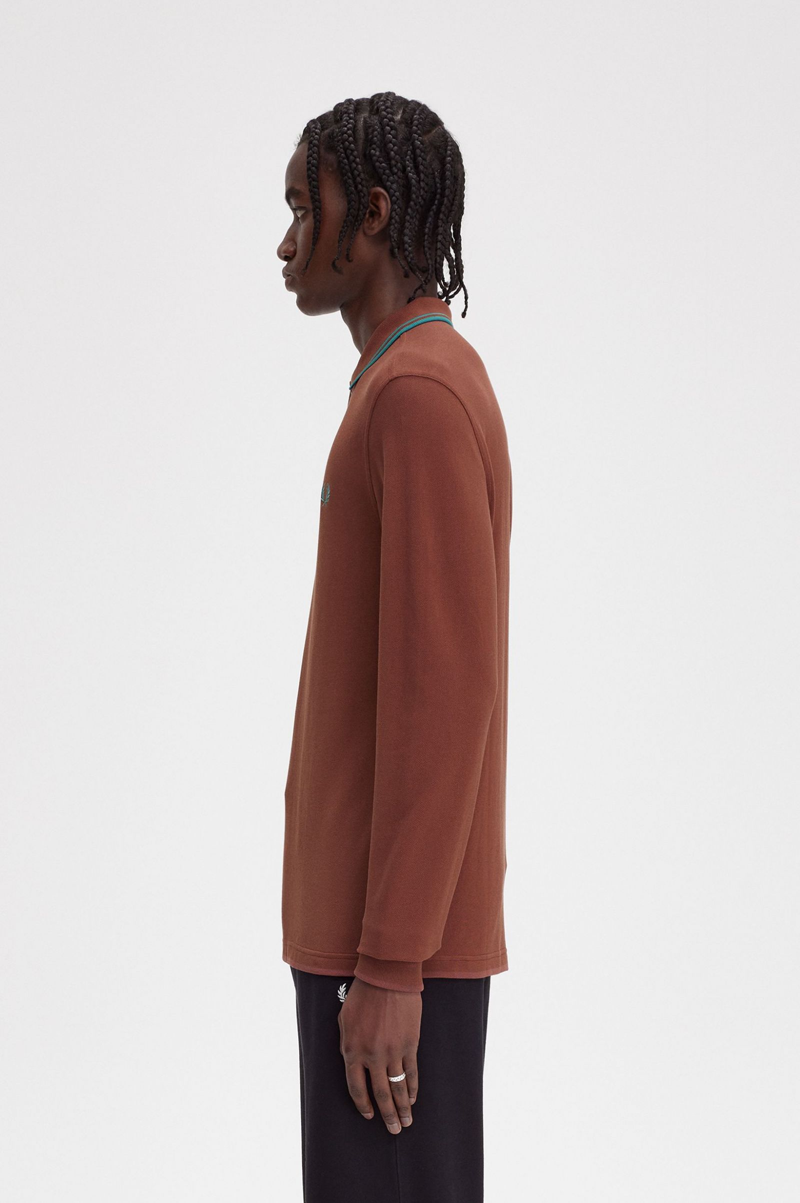 The Fred Perry ShirtM3636 Whisky Brown / Deep Mint / Deep Mint