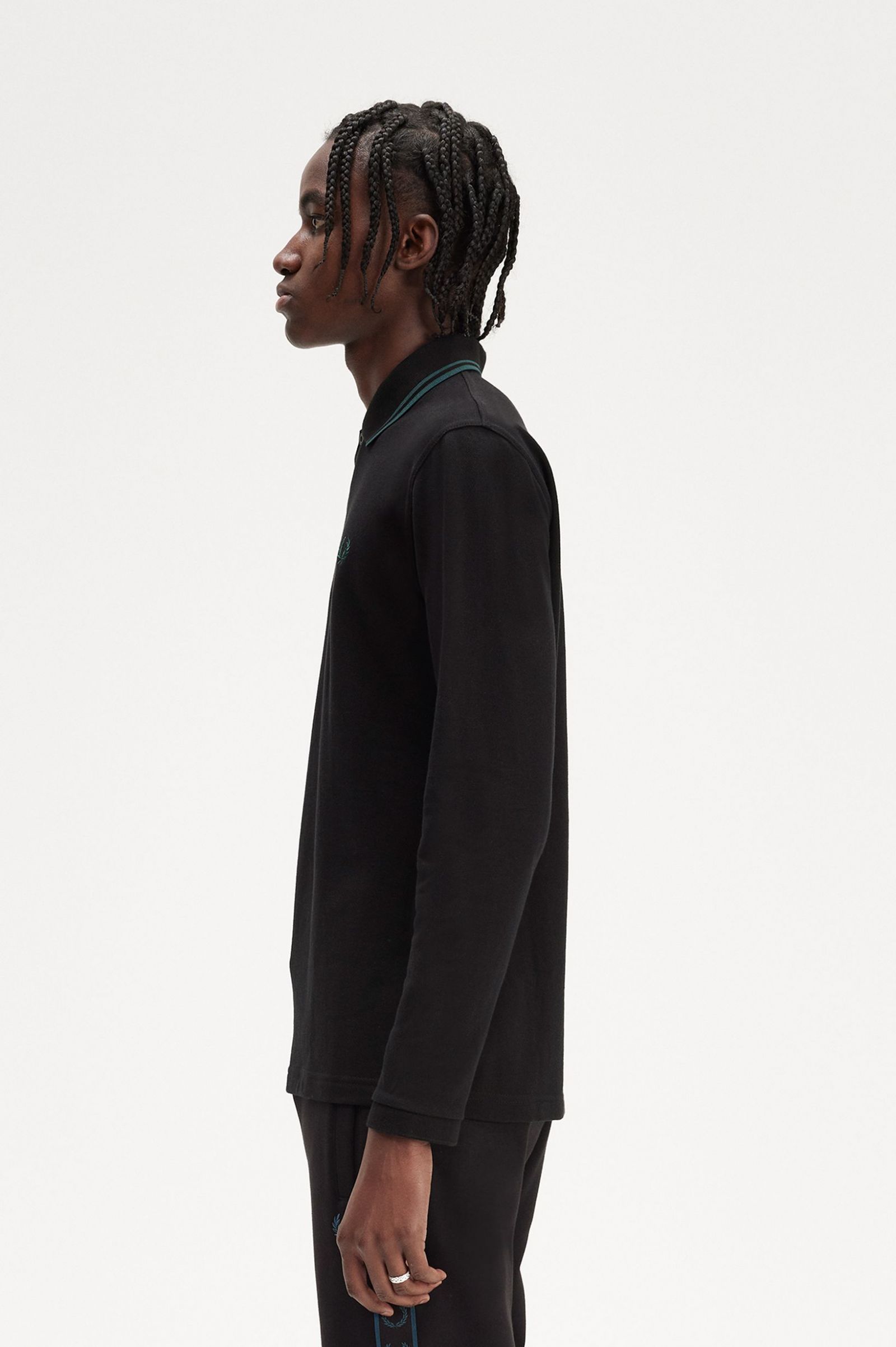 The Fred Perry ShirtM1212 Black / Petrol Blue / Petrol Blue